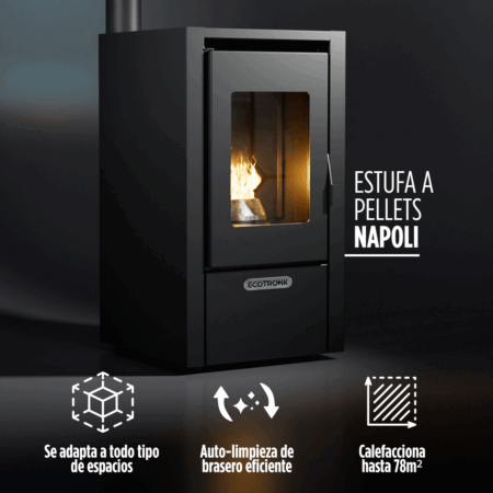 Estufa a Pellet digital Ecotronk Napoli  - Nueva